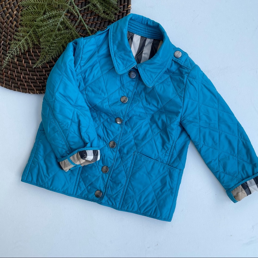 Burberry Toddler Jacket Quilted Nova Check Lining Pockets *read* 2Y 2T